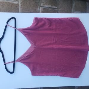 Express Tank Top Womens Pink Medium. Velvet Adjustable Straps V Neck Lined. NWT